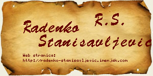 Radenko Stanisavljević vizit kartica